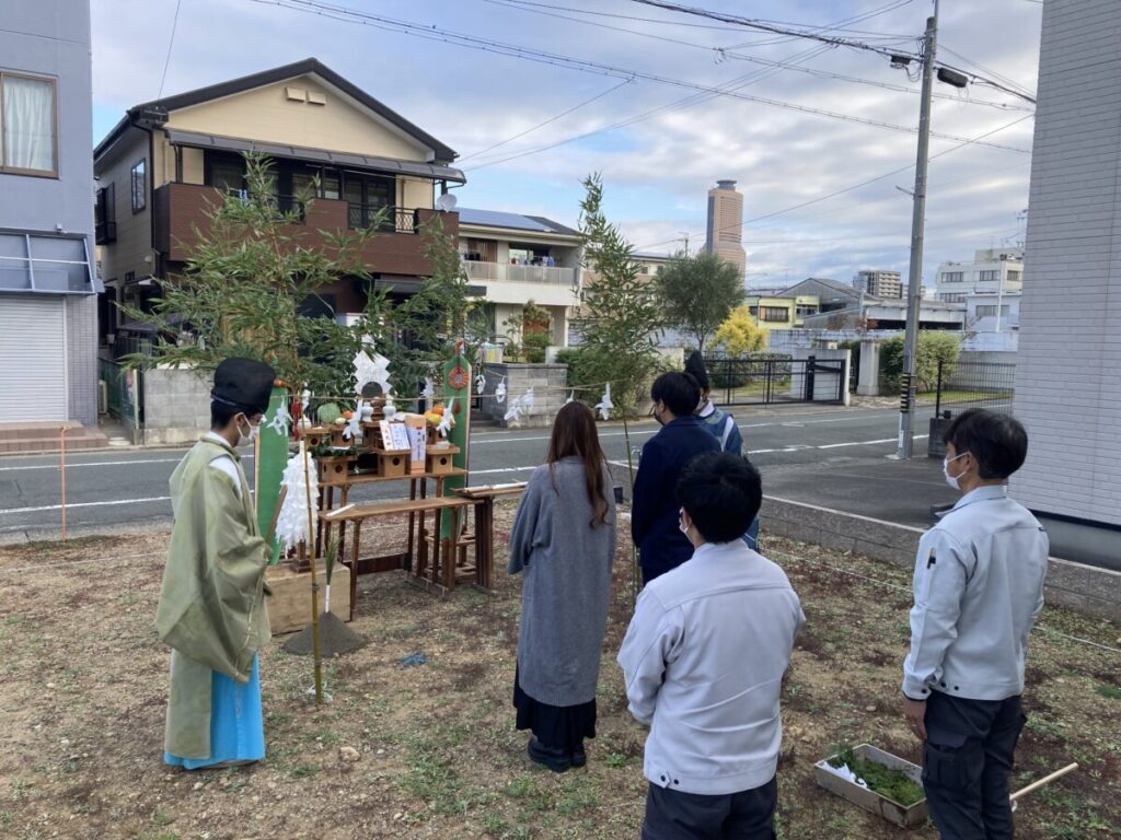 地鎮祭　　中区上浅田K様店舗併用住宅